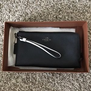 Coach double zip wallet